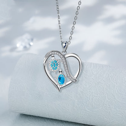 Heart Turtle Necklace Love