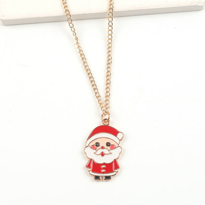 Cute Santa Claus, Snowman, and Elk Pendant Necklace