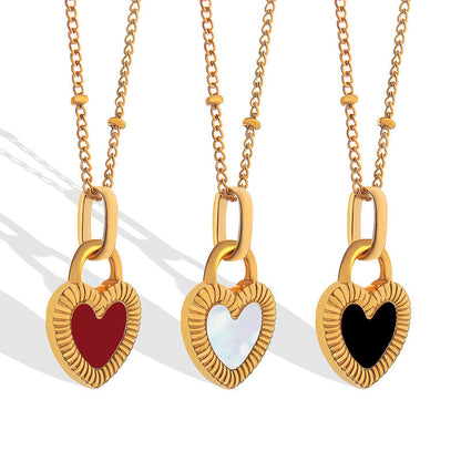 Double-Sided Color Heart-Shaped Necklace