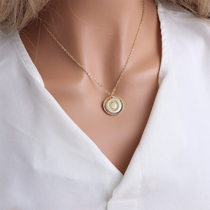 A-Z Round Necklace with Colourful Crystals