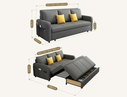 Gabriel Two Seater Sofa Bed, Linen