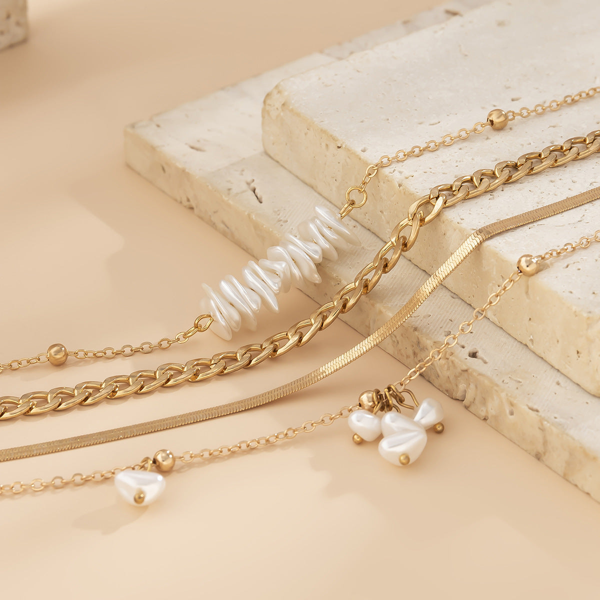 Multi-Layer Sweet Cool Suit Pearl Necklace