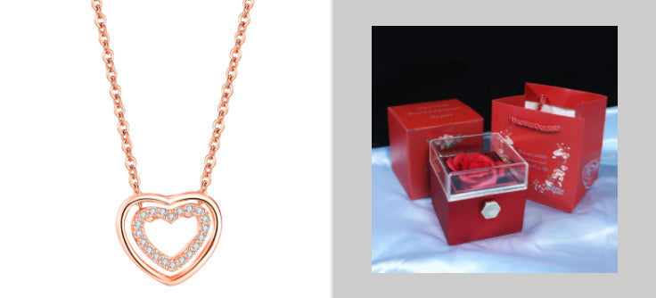 Double Heart Pendant Necklace