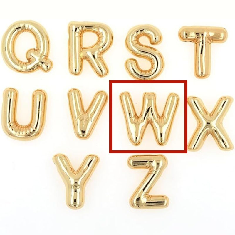Glossy A-Z Letter Copper Pendant