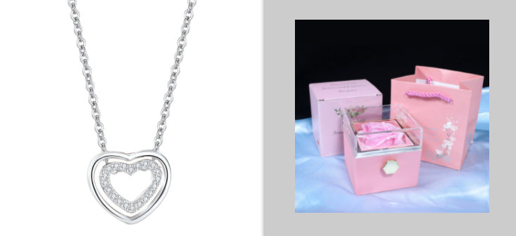 Double Heart Pendant Necklace