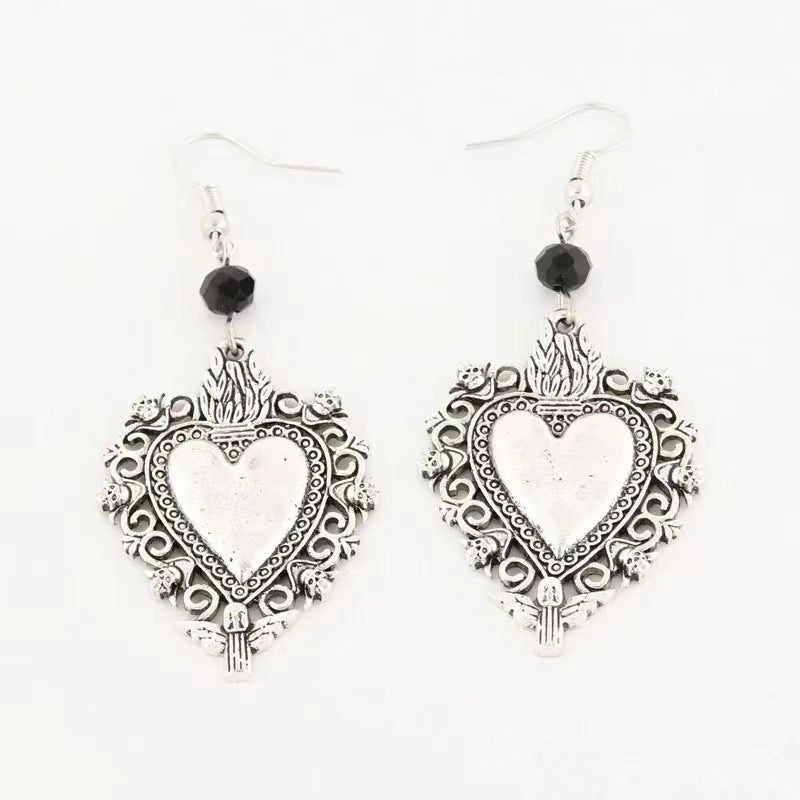 Love Heart-Shaped Punk Style Earrings