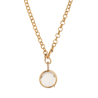 Retro Personalized Glass Charm Locket Box Necklace