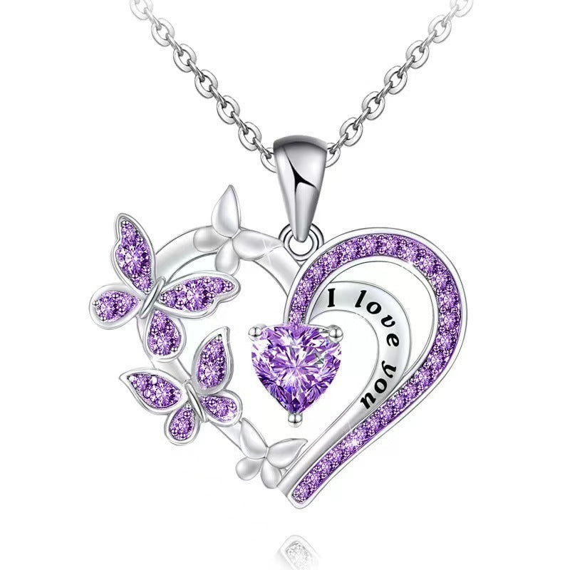 Heart Butterfly Love Necklace