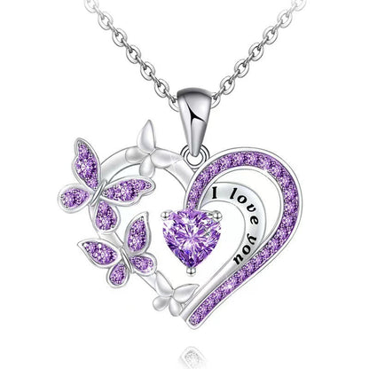 Heart Butterfly Love Necklace