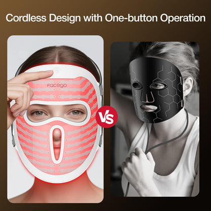 Facego Cordless Red Light Mask | 7+1 Wavelengths, Ergonomic, USB-C Rechargeable