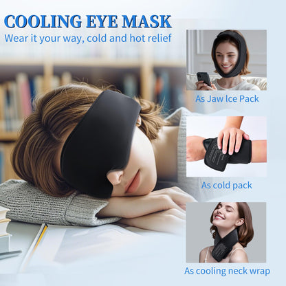 FACEMOON 2 Pack Blackout Cooling Sleep Mask – Reusable Weighted Gel Eye Masks for Puffiness & Migraine Relief