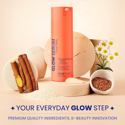 FaceTory Glow Serum Face Milk – Hydrating Korean Serum with Rice Bran, Licorice Root & Ceramides