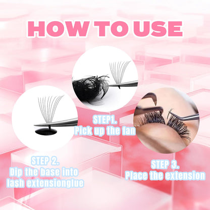 FADLASH 600 Premade Volume Fans Wispy Lash Extensions - Natural Look, 0.07D Curl, 10-18mm DIY Lash Kit