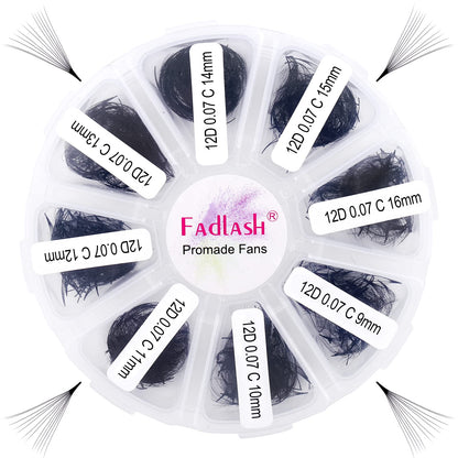 FADLASH Volume Lash Extensions – Premade Fans 1000pcs | 5D-16D, 9–20mm Mixed Tray