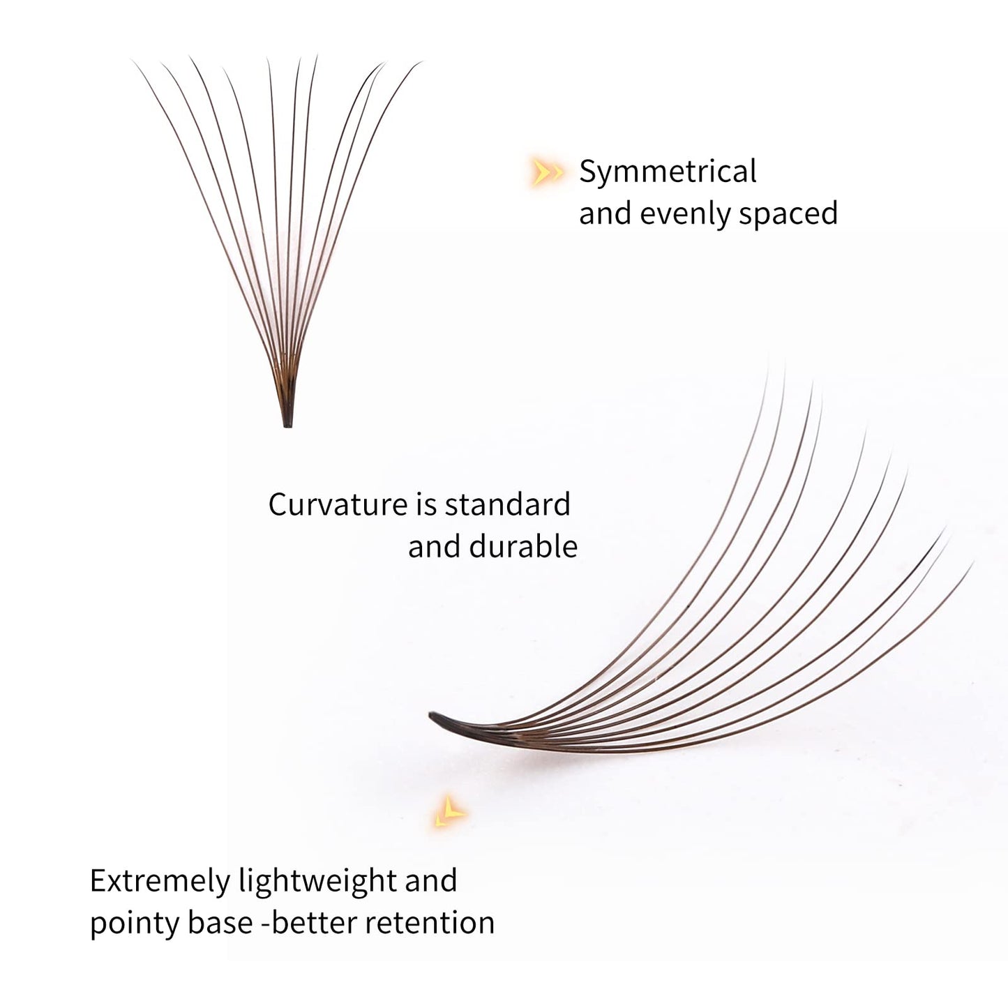 FADLASH Colored Lash Extensions 10D Premade Fans – 1000pcs Brown Mix (7D-16mm)