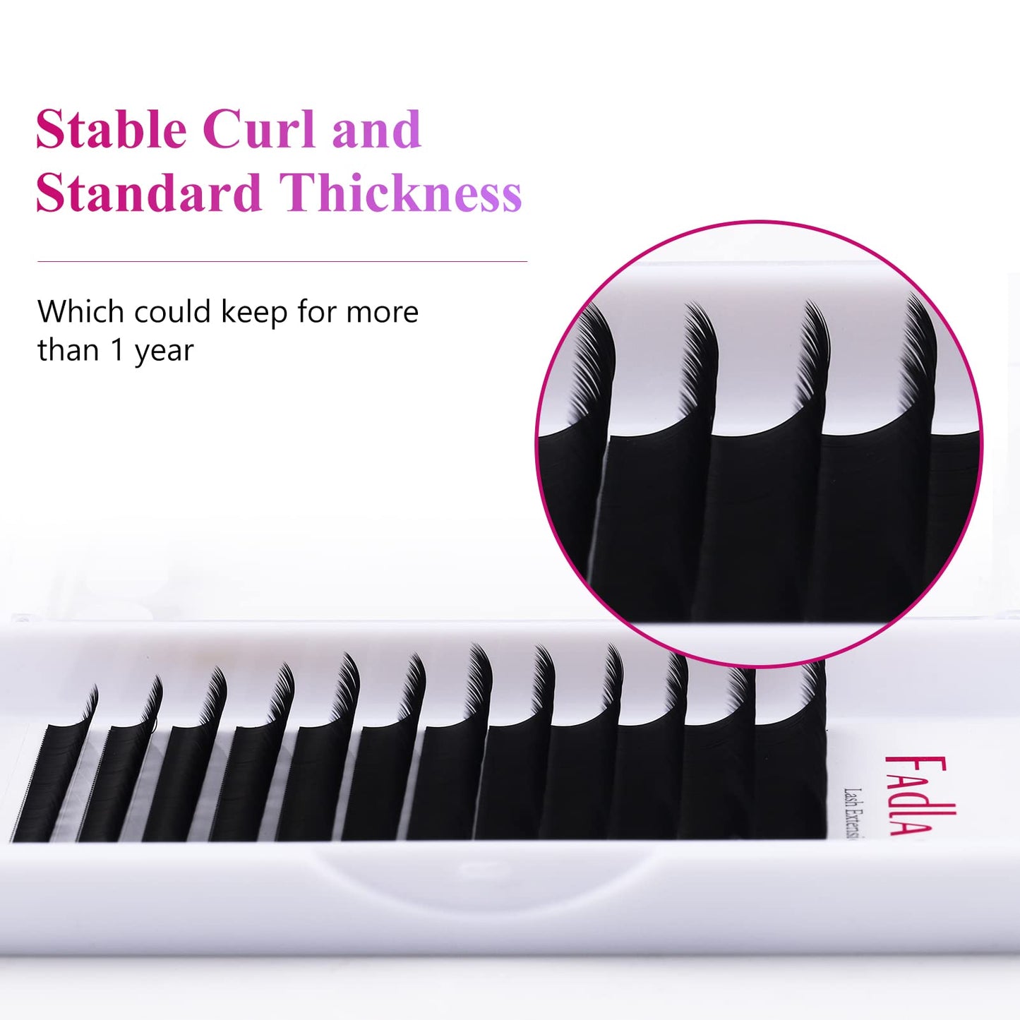 FADLASH Eyelash Extension D Curl 0.15 - 15mm | Classic Silk Lashes for Professionals