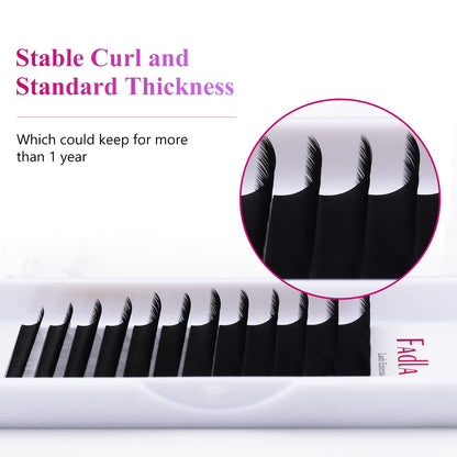 FADLASH Eyelash Extension D Curl 0.15 - 15mm | Classic Silk Lashes for Professionals