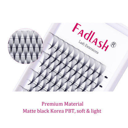 FADLASH 0.07mm C Curl 10D Premade Volume Lashes - 120pcs 10mm PBT