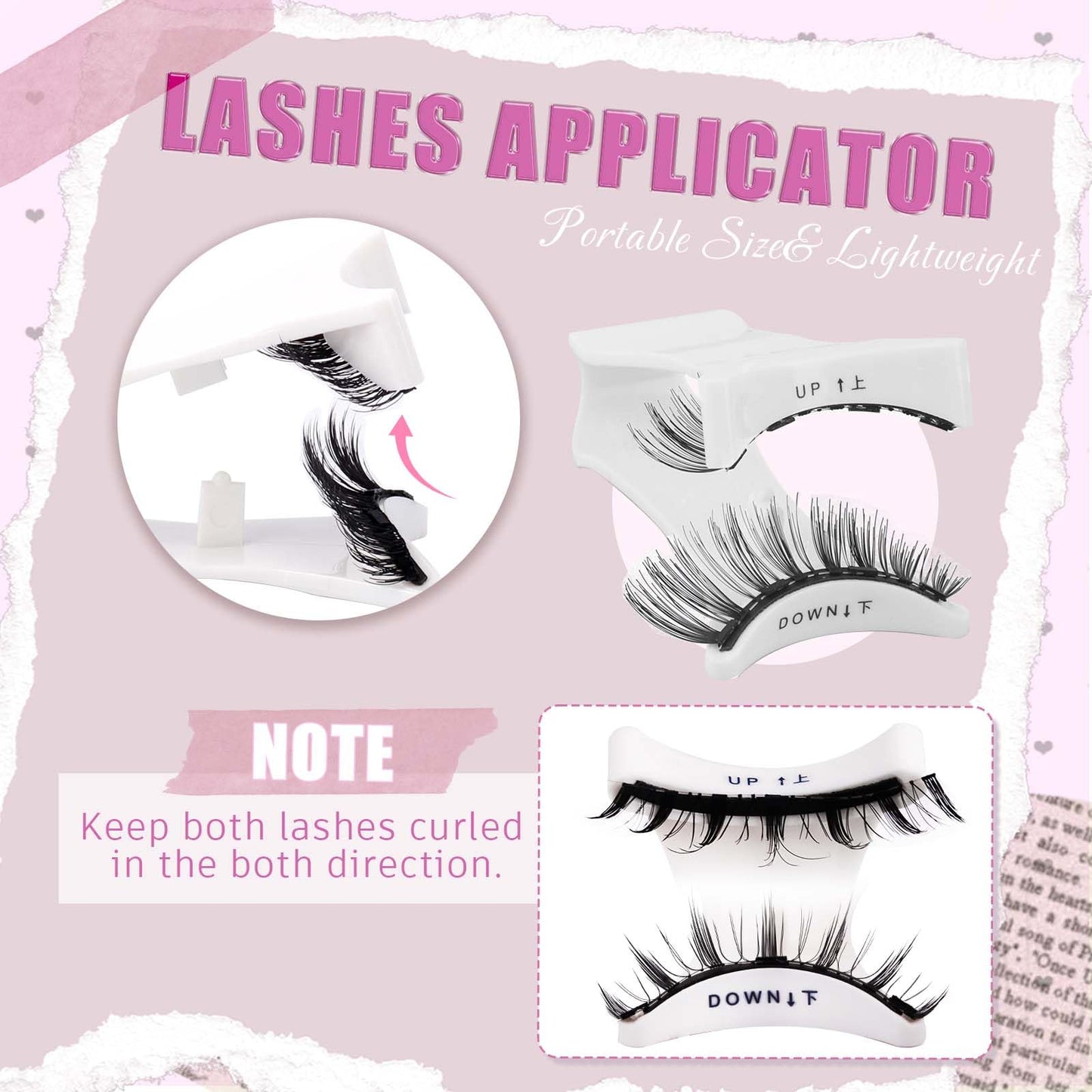 FADLASH Magnetic Eyelashes with Applicator – Reusable, Glue-Free, Natural Wispy Lashes (4 Pairs) S02