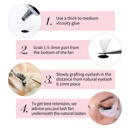 FADLASH Premade Lash Fans Tray 1000 – D Curl 10D-0.07D, 11-18mm