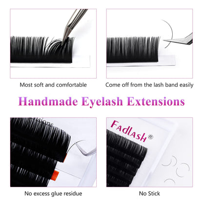 FADLASH Eyelash Extensions - C/D Curl 0.20mm Mixed 15-20mm | Professional Lash Supplies
