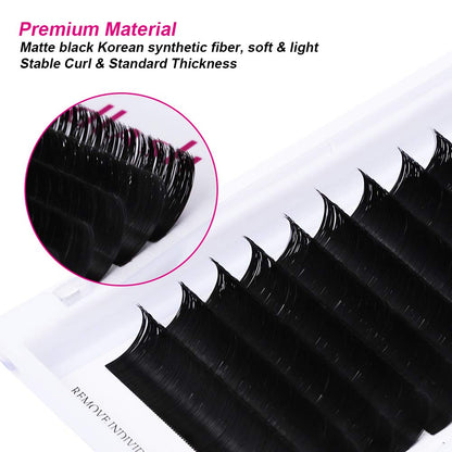 FADLASH D Curl 0.07 14mm Self-Fanning Lashes – Semi-Permanent Volume Extensions