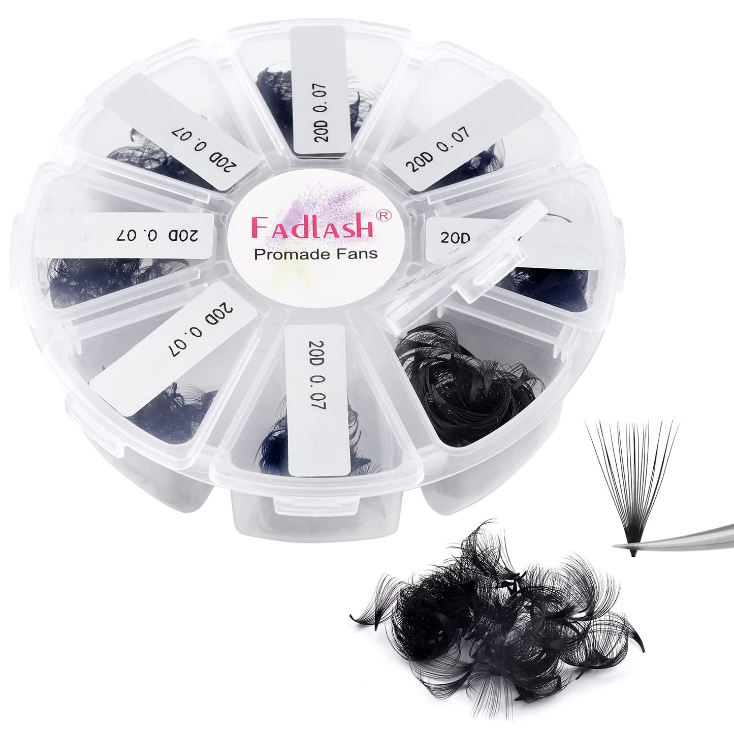 FADLASH 1000 Mixed Premade Fans – 20D D-Curl Lash Extensions (15–20mm)