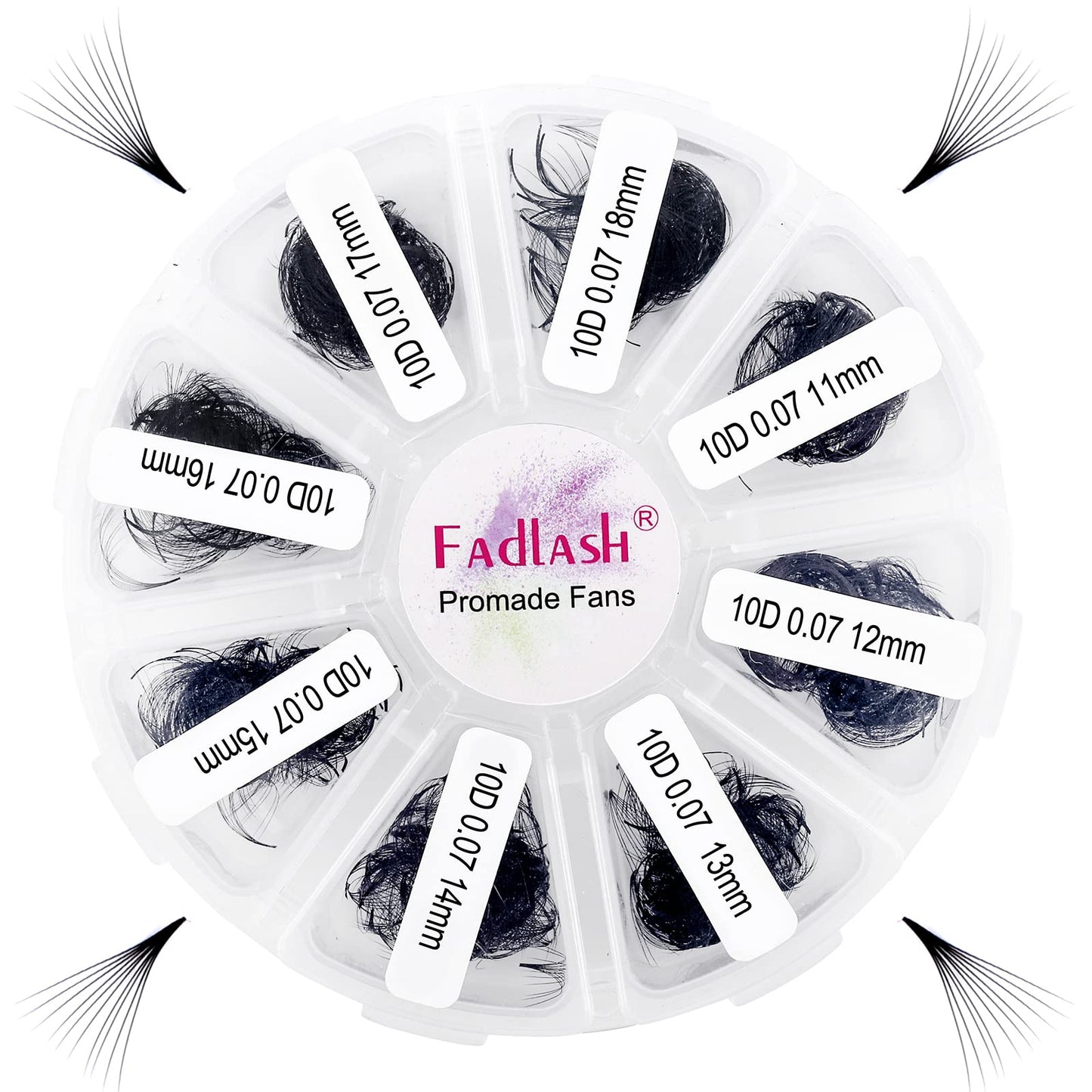 FADLASH Premade Lash Fans Tray 1000 – D Curl 10D-0.07D, 11-18mm
