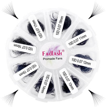 FADLASH Premade Lash Fans Tray 1000 – D Curl 10D-0.07D, 11-18mm