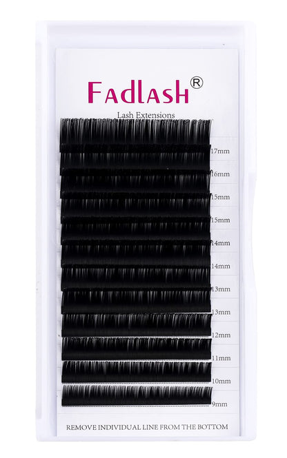 FADLASH Lash Extension 0.15 Classic — 11-19mm, J/B/C/CC/D/DD/LC/LD Curl, Professional Salon Use