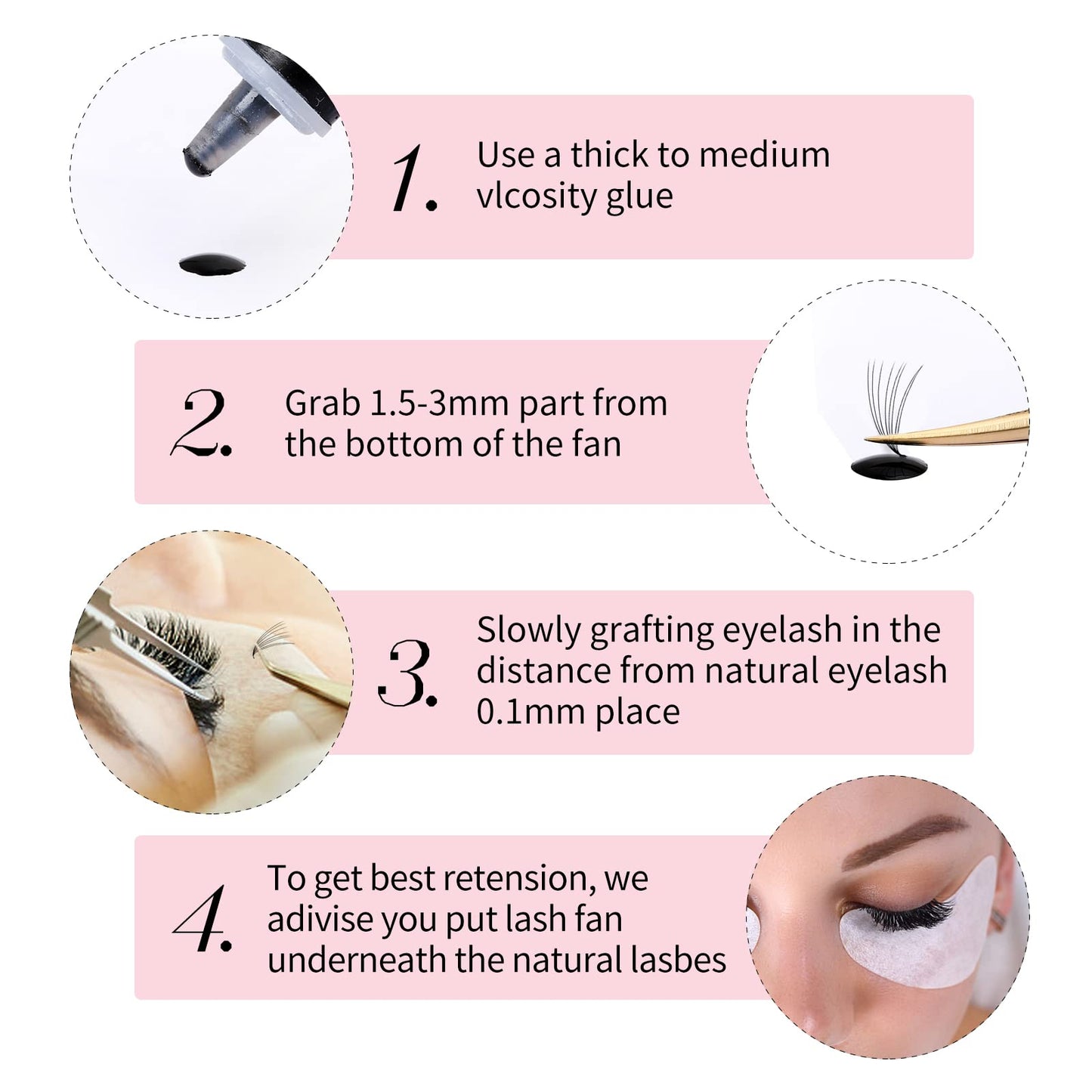 FADLASH Volume Premade Lash Fans 1000pcs – Mixed 5D-16D, 9-16mm