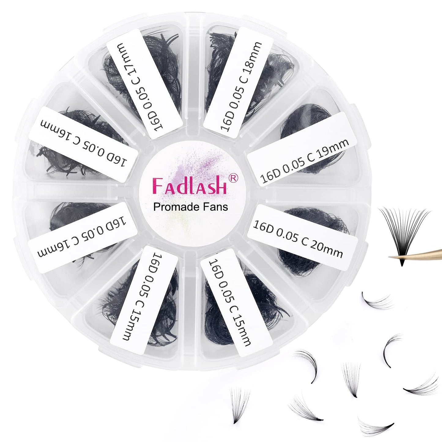 FADLASH Volume Premade Lash Fans 1000pcs – 5D to 16D, 9-20mm