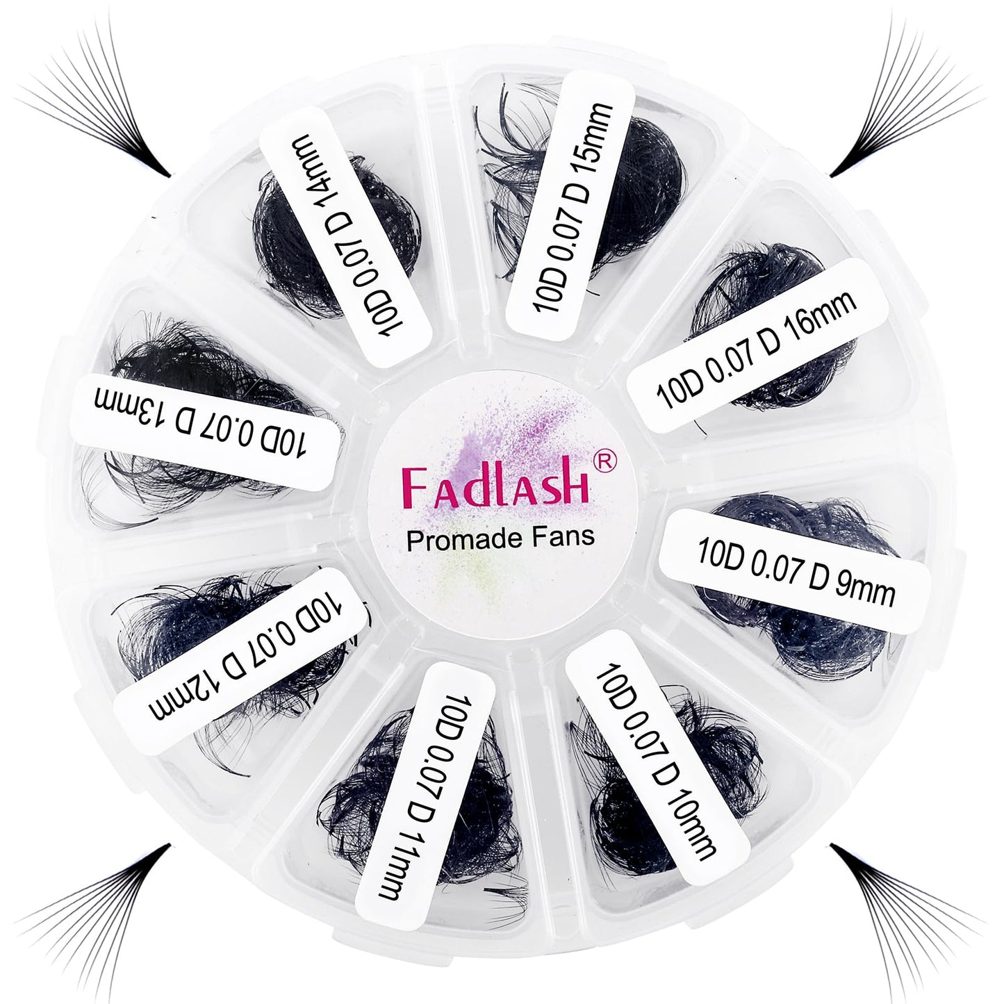 FADLASH Premade Fans Lash Extensions – 1000pcs Volume Fans, D Curl, 9–16mm (10D–20D)