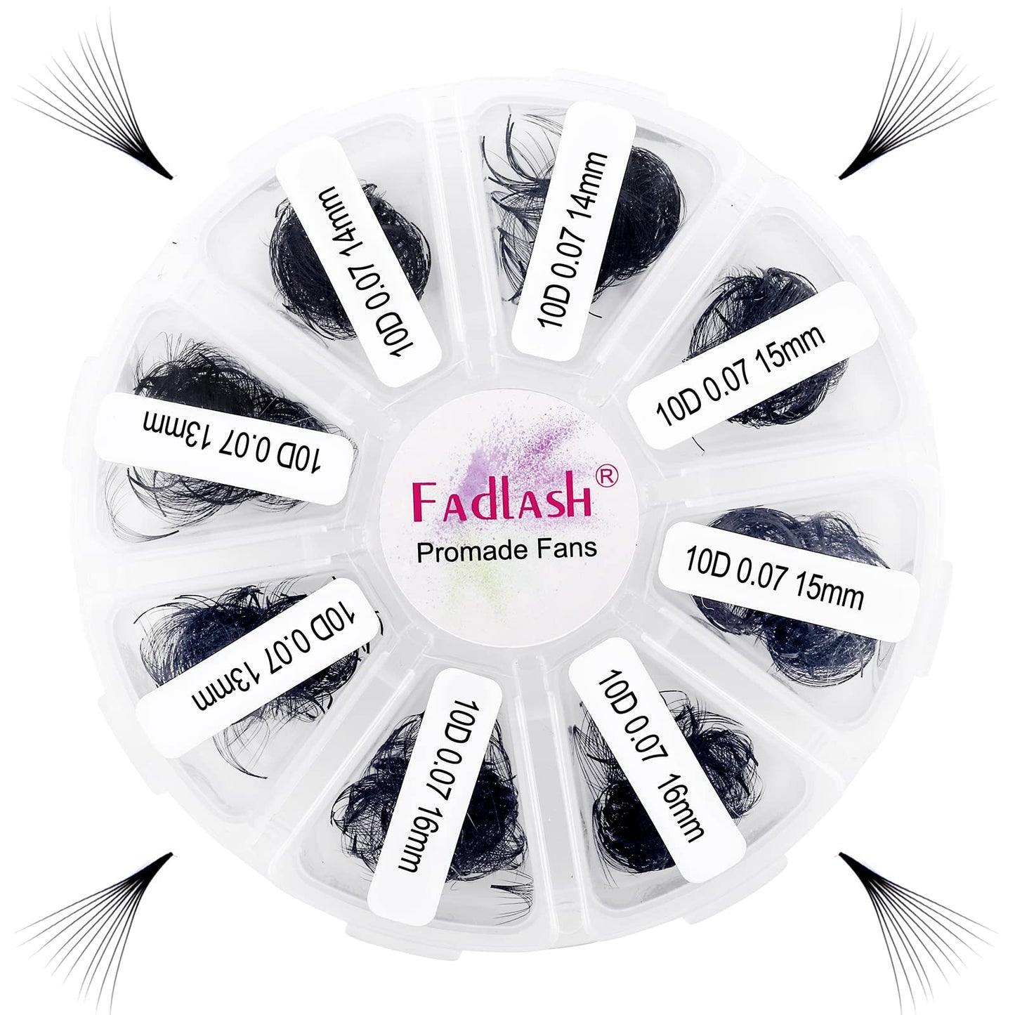 FADLASH Premade Fans Eyelash Extensions 1000-Pack | 10D-0.07C, 13-16mm
