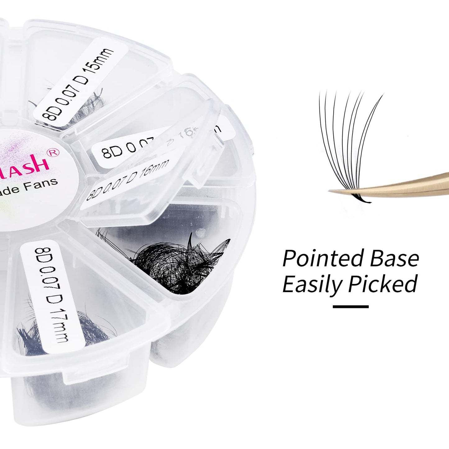 FADLASH Premade Fans Eyelash Extensions - 1000pcs, 8D-0.07C, 15-20mm | Easy, Budget-Friendly