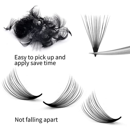 FADLASH Premade Fans Eyelash Extensions 1000-Pack | 20D-0.07C, 15–20mm