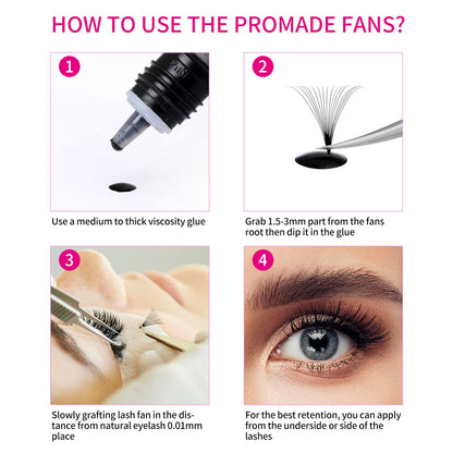 FADVAN 600 Premade Fans Eyelash Extensions | 16D 0.07D, 9–14mm Volume