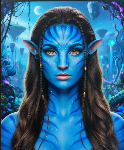 Faglowmify Avatar Makeup Kit — 8-Piece Na’vi Cosplay Set with Blue/White Paint, UV Eyeliner & Elf Ears