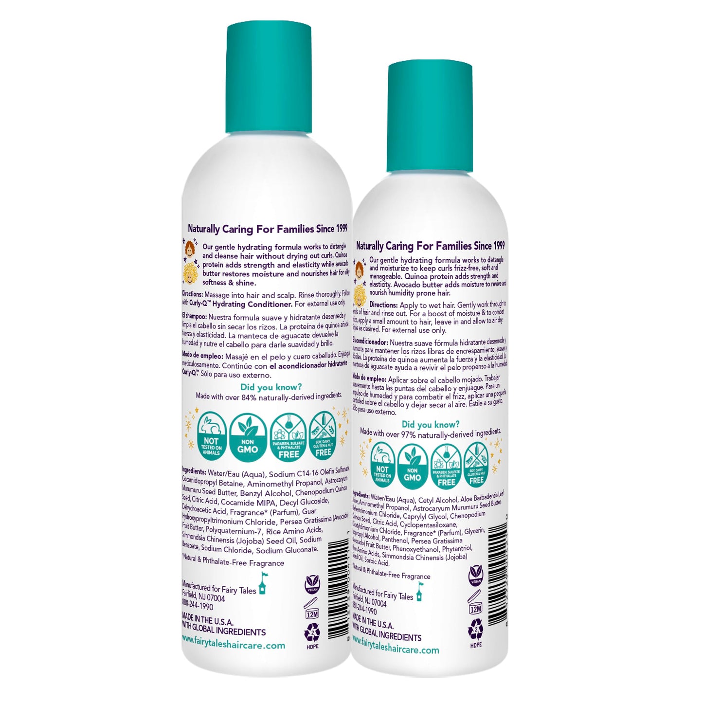 Fairy Tales Curly Q Hydrating Kids Shampoo & Conditioner — 2 Pack (12oz + 8oz)