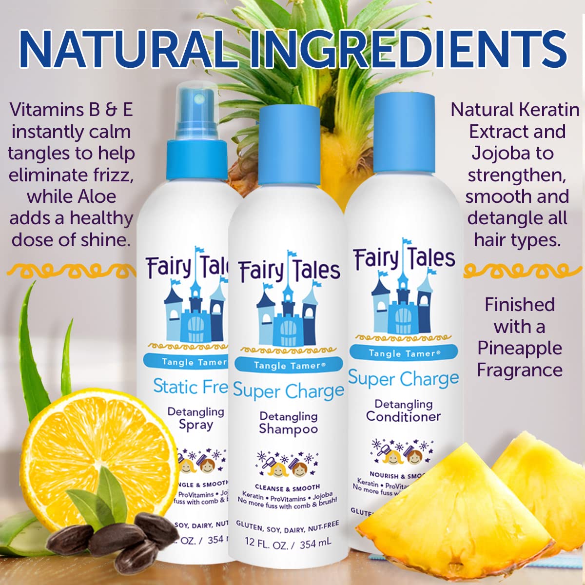 Fairy Tales Tangle Tamer Detangling Shampoo & Conditioner for Kids – Ultra Moisturizing, Anti-Frizz – Paraben & Sulfate Free (12 oz, 2 pack)