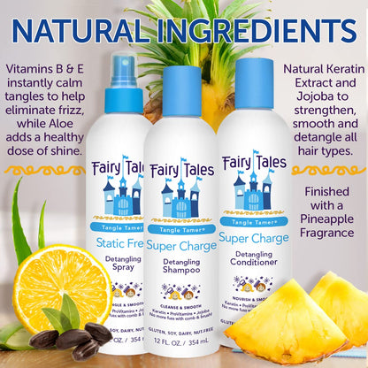 Fairy Tales Tangle Tamer Detangling Shampoo & Conditioner for Kids – Ultra Moisturizing, Anti-Frizz – Paraben & Sulfate Free (12 oz, 2 pack)
