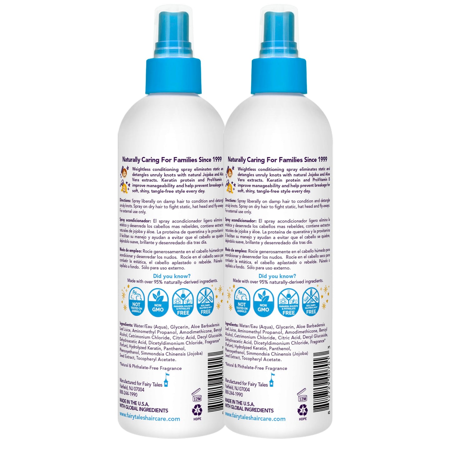 Fairy Tales Tangle Tamer Detangling Spray for Kids – 12 oz (2 pack)