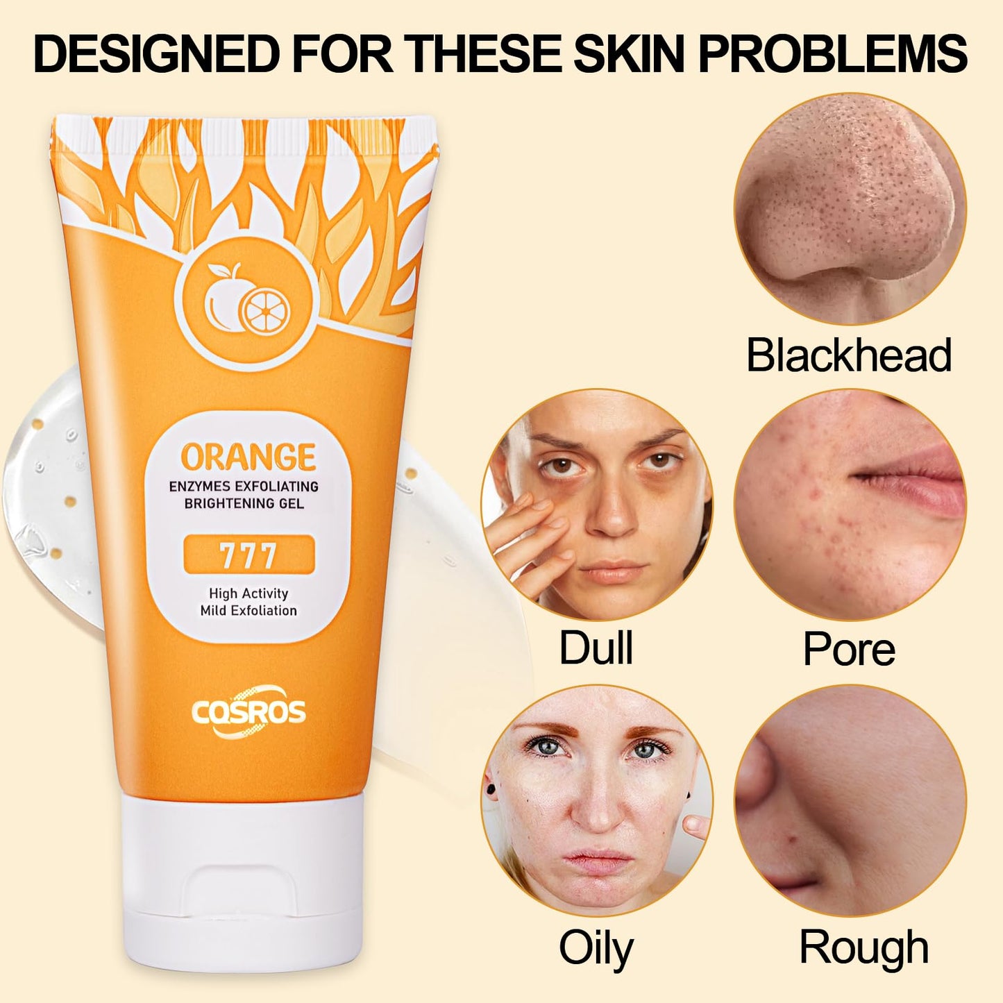 FAIRYTALESPACE Orange Exfoliating Gel Scrub for Face & Body – Deep Cleanse, Pore Refinement, Hydration (2PCS)