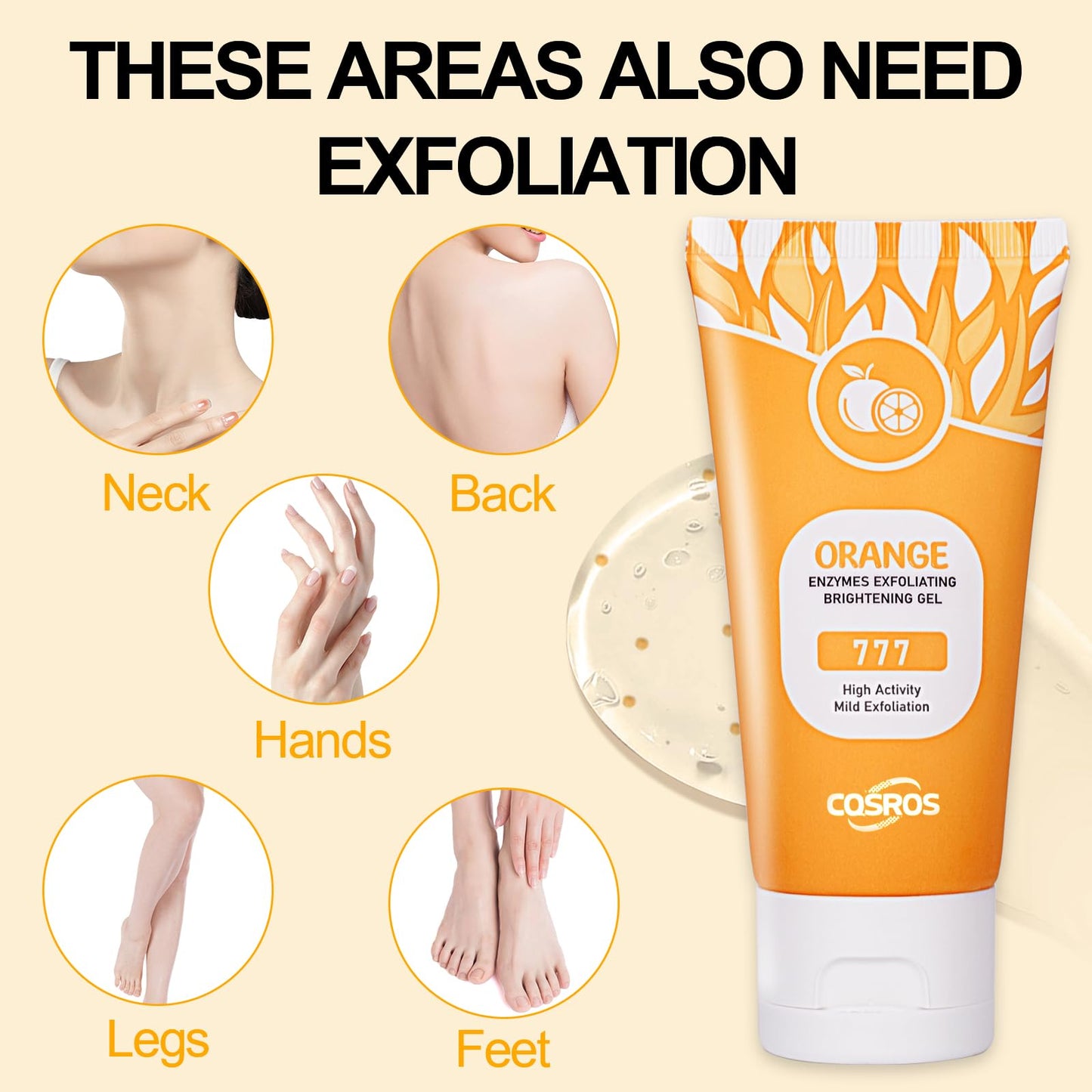 FAIRYTALESPACE Orange Exfoliating Gel Scrub for Face & Body – Deep Cleanse, Pore Refinement, Hydration (2PCS)