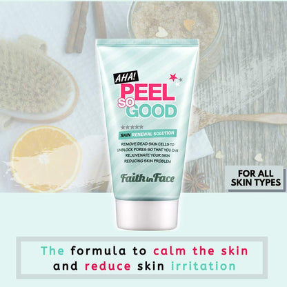 Faith in Face AHA Peel So Good Skin Renewal Peeling Gel – Gentle Exfoliating Facial Scrub for All Skin Types, 4.22 fl oz