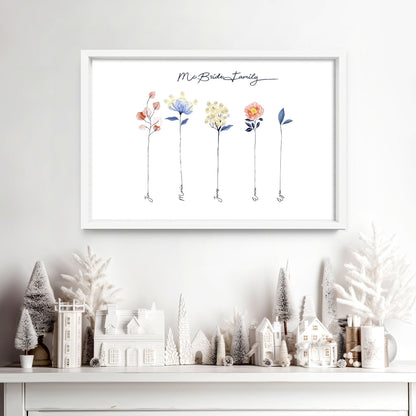 Family tree wall art print