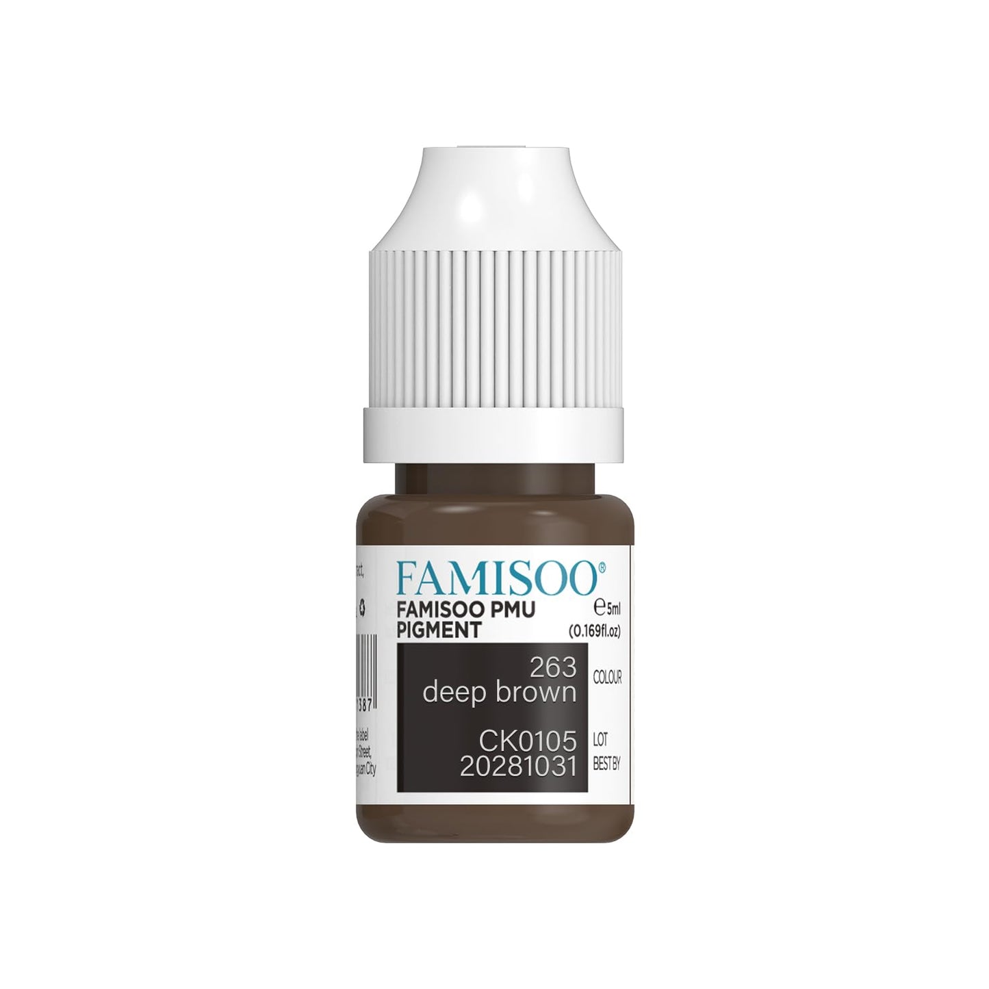FAMISOO PMU Pigments for Eyebrow 0.169oz/5ml – Long-Lasting Microblading Ink in 263 Deep Brown