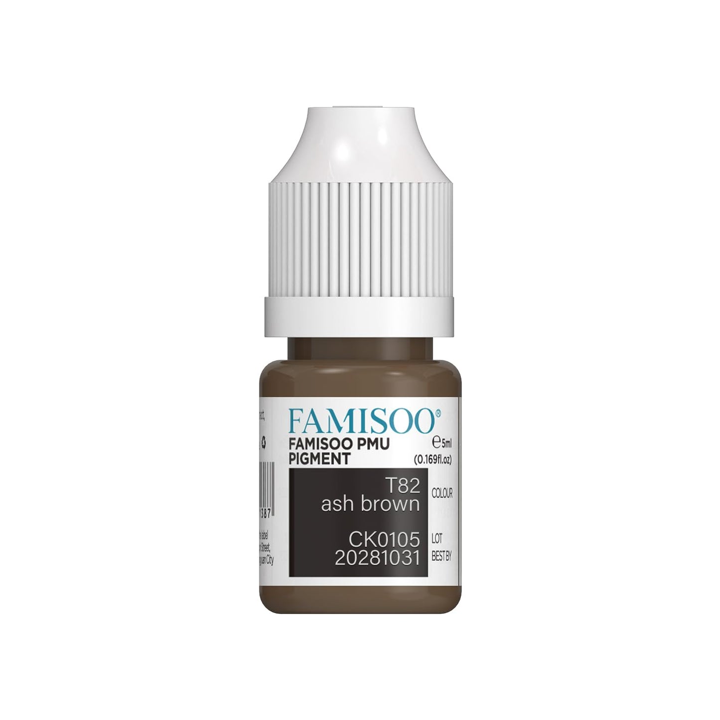 FAMISOO PMU Pigments for Eyebrow – Ash Brown 0.169oz/5ml | Long-Lasting Microblading Ink