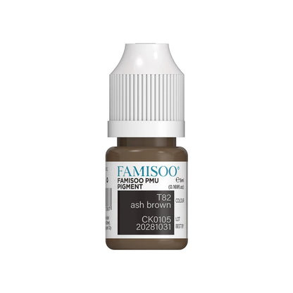 FAMISOO PMU Pigments for Eyebrow – Ash Brown 0.169oz/5ml | Long-Lasting Microblading Ink