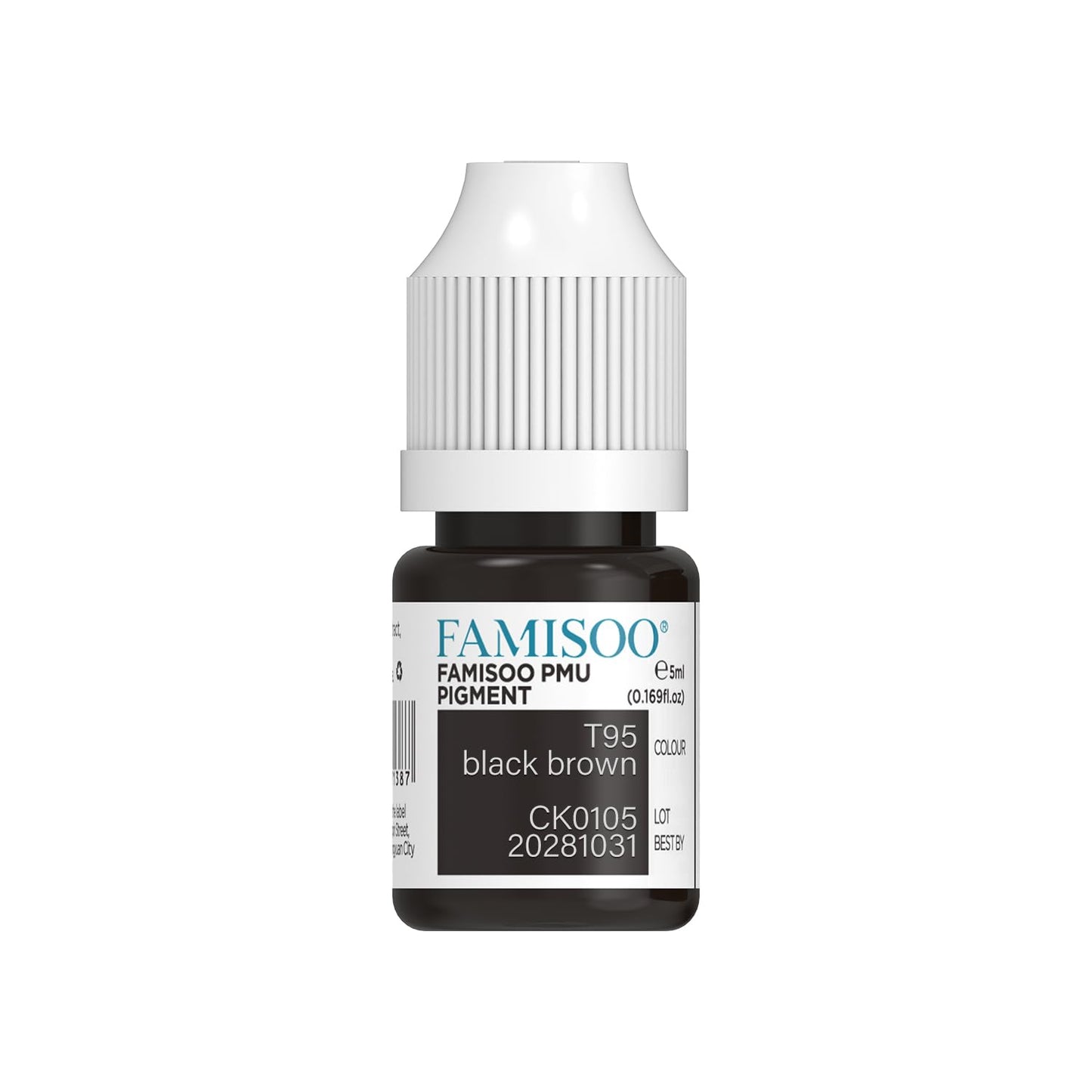 FAMISOO PMU Pigments for Eyebrow 5ml – T95 Black Brown, Long-Lasting Microblading Ink